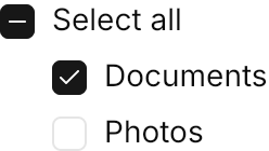 Checkbox demo: Indeterminate