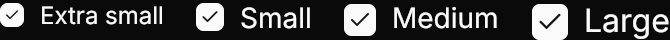 Checkbox demo: Sizes