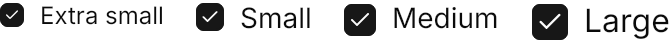 Checkbox demo: Sizes