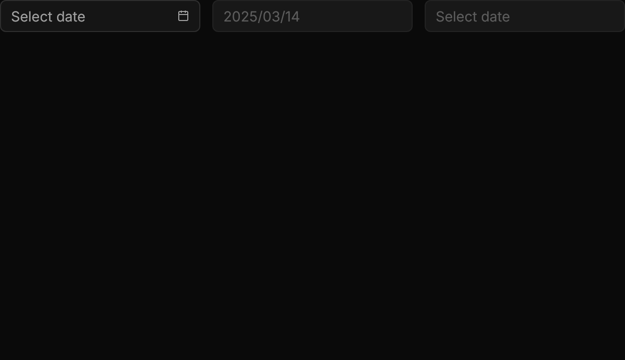 Date Picker demo: States