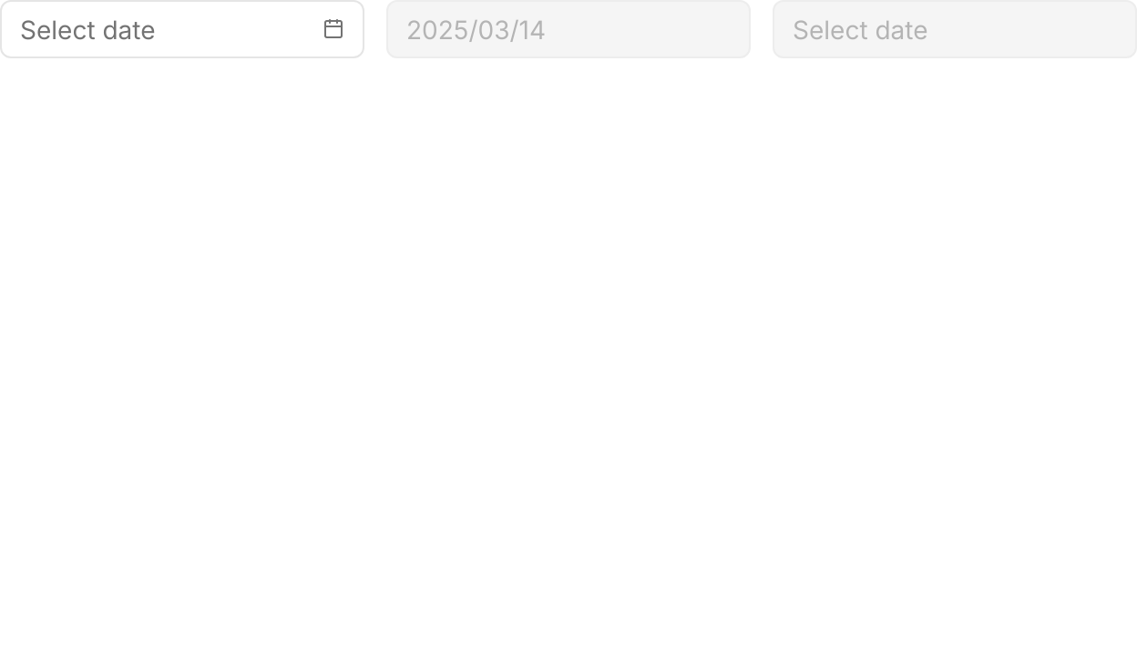 Date Picker demo: States