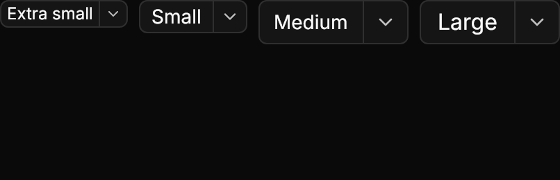 Dropdown Button demo: Sizes