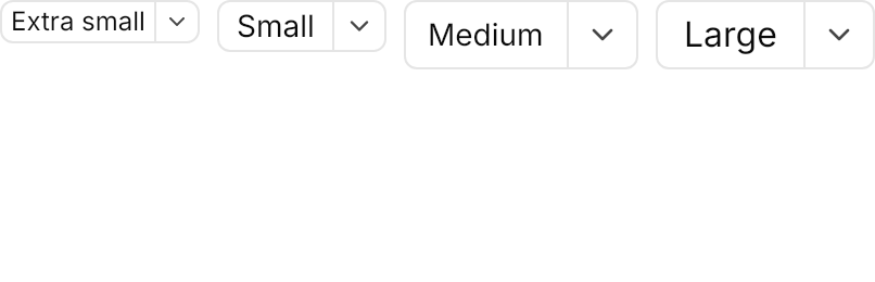 Dropdown Button demo: Sizes