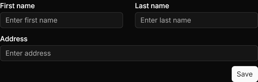 Form demo: Columns