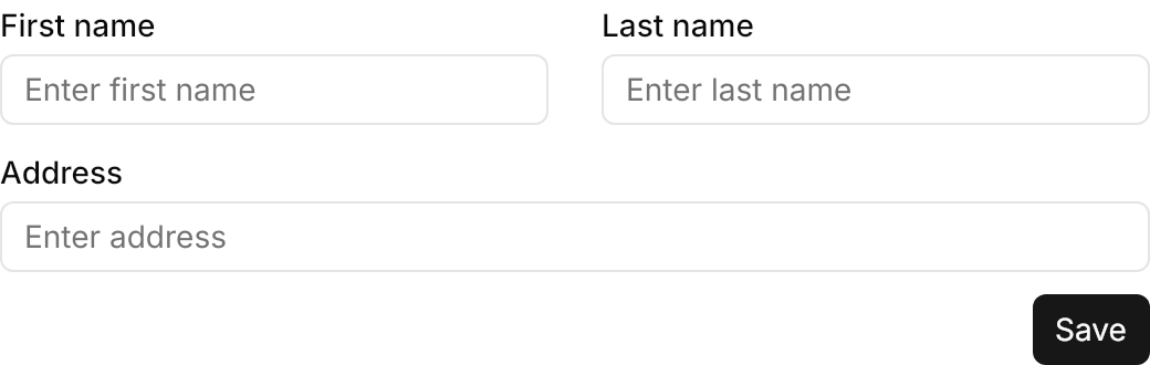 Form demo: Columns