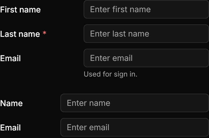 Form demo: Horizontal labels