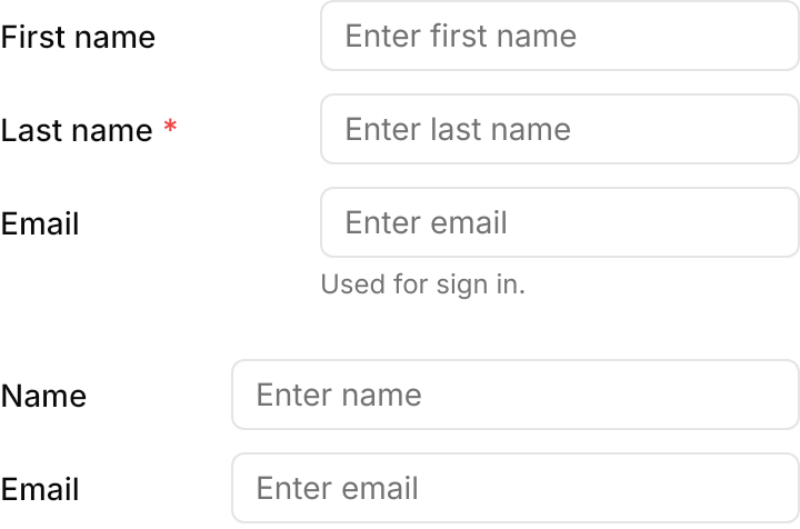 Form demo: Horizontal labels