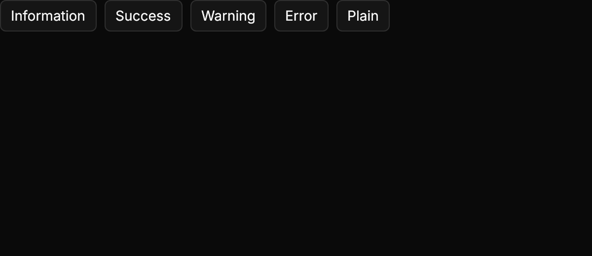 Notification demo: Types