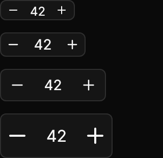 Number Input demo: Sizes