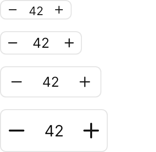 Number Input demo: Sizes