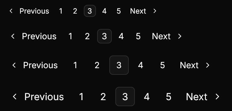 Pagination demo: Sizes