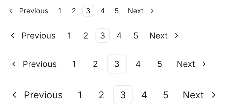 Pagination demo: Sizes