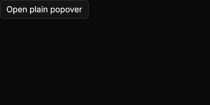 Popover demo: Plain