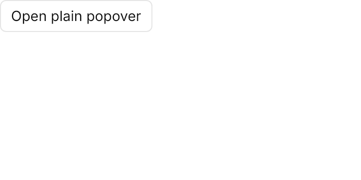 Popover demo: Plain