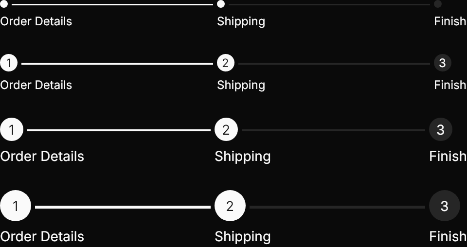 Stepper demo: Sizes