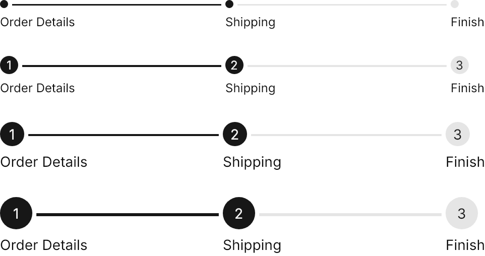 Stepper demo: Sizes