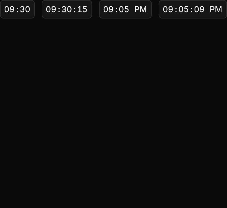 Time Field demo: Formats