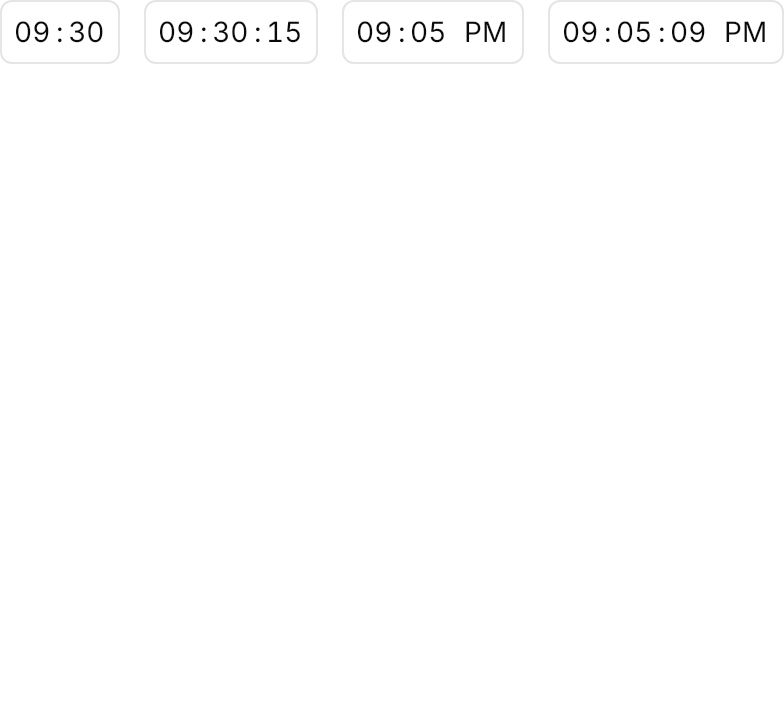 Time Field demo: Formats