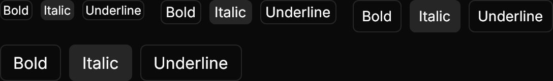 Toggle Group demo: Sizes