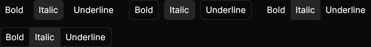 Toggle Group demo: Variants
