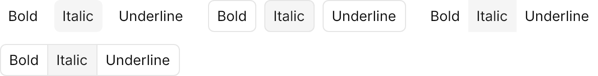 Toggle Group demo: Variants