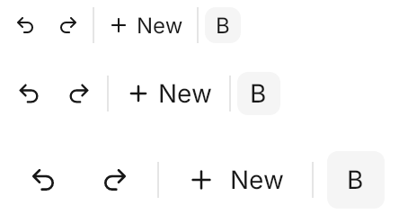 Toolbar demo: Sizes